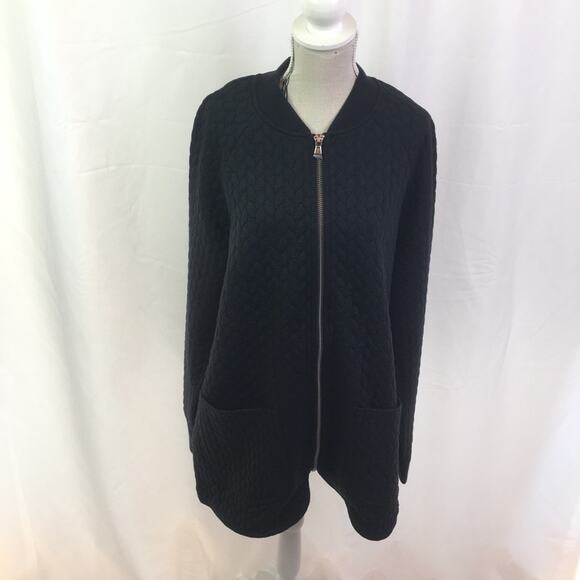 Isaac Mizrahi Live Jacquard Cable Knit Jacket XS - Picture 13 of 15